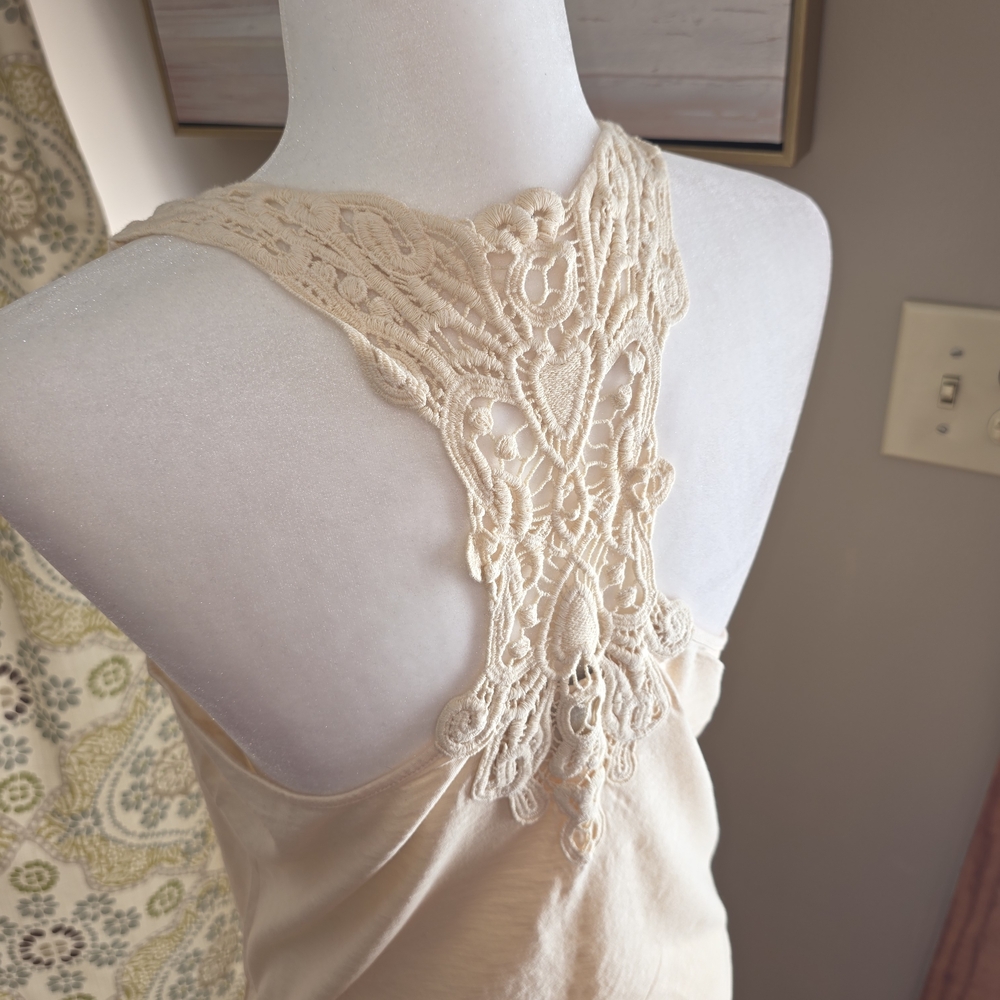 Cream Lace Racerback Tank